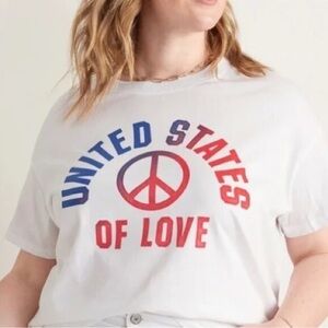 Women's United States of love shirt white plus size old navy fresh size 3X.
